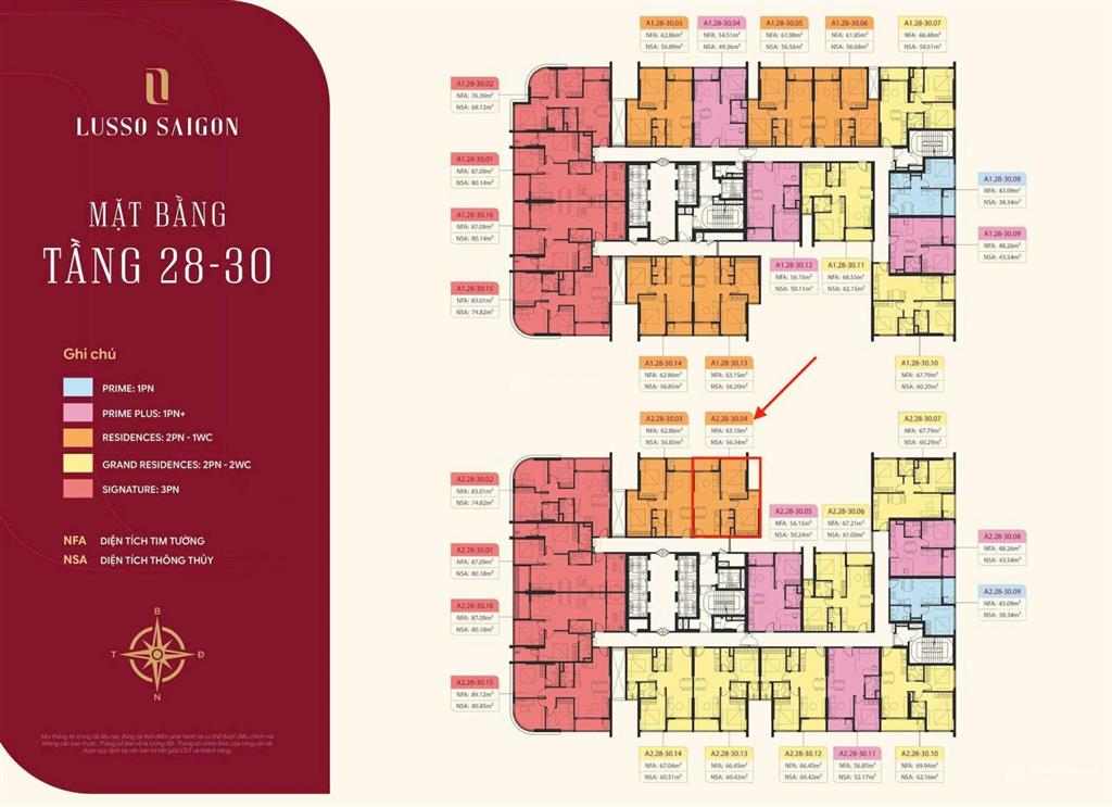 Lusso 2pn 1wc dt 63,1m2 giá tốt, mua ngay sở hữu giá, chính sách đợt đầu mở bán.  0938 656 ***