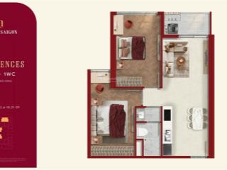 Lusso 2pn 1wc dt 63,1m2 giá tốt, mua ngay sở hữu giá, chính sách đợt đầu mở bán.  0938 656 ***