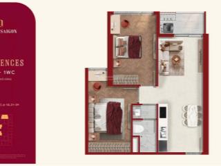 Căn hộ lusso 2pn  diện tích 61,85m2, giá tốt nhất bảng hàng, thanh toán 10% ký hđmb.  0938 656 ***