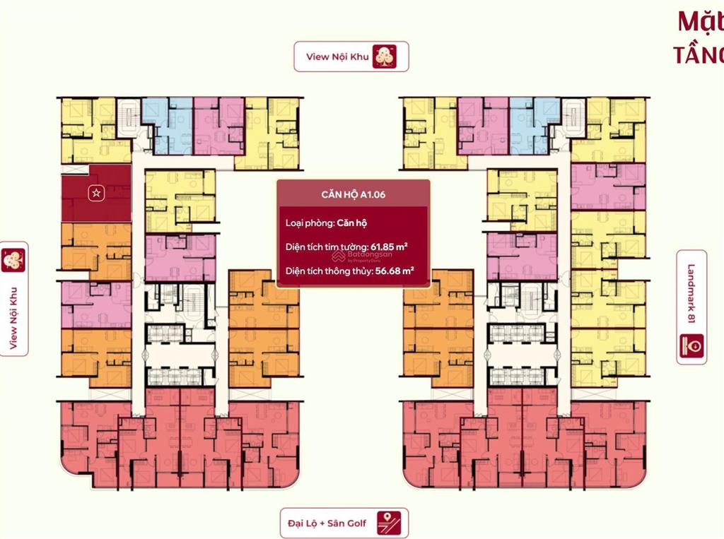 Căn hộ lusso 2pn  diện tích 61,85m2, giá tốt nhất bảng hàng, thanh toán 10% ký hđmb.  0938 656 ***