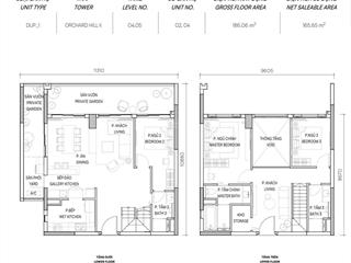 Sang nhượng duplex orchard hill diện tích sàn 186m2 thiết kế 1 trệt 1 lầu giá ngộp