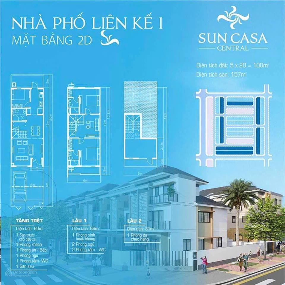 Chỉ 2,75 tỷ săn ngay nhà phố 3 tầng view công viên suncasa central 3 tầng