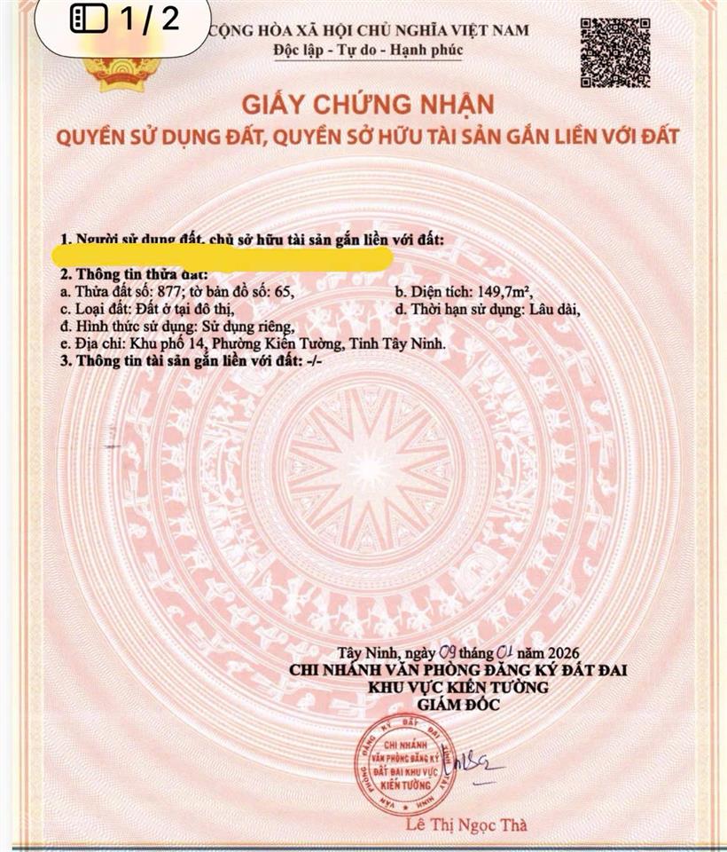 Chính chủ bán nhanh đất ven sông kiến tường 149.7m² đường nhựa đẹp chỉ 5,5 triệu/m2