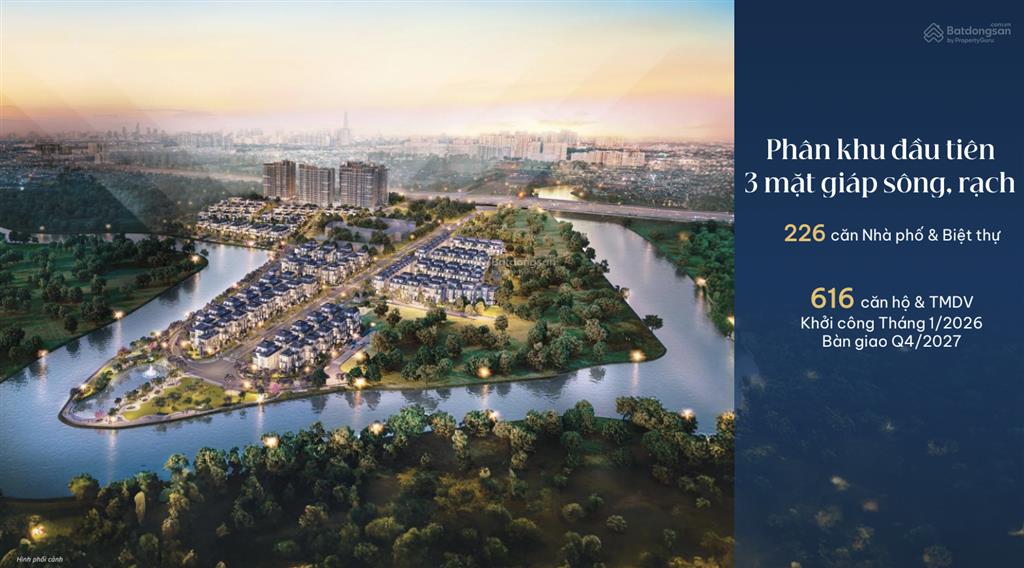 Duy nhất lần đầu khang điền mở bán có căn hộ 4 phòng ngủ gladia by the water quận 2
