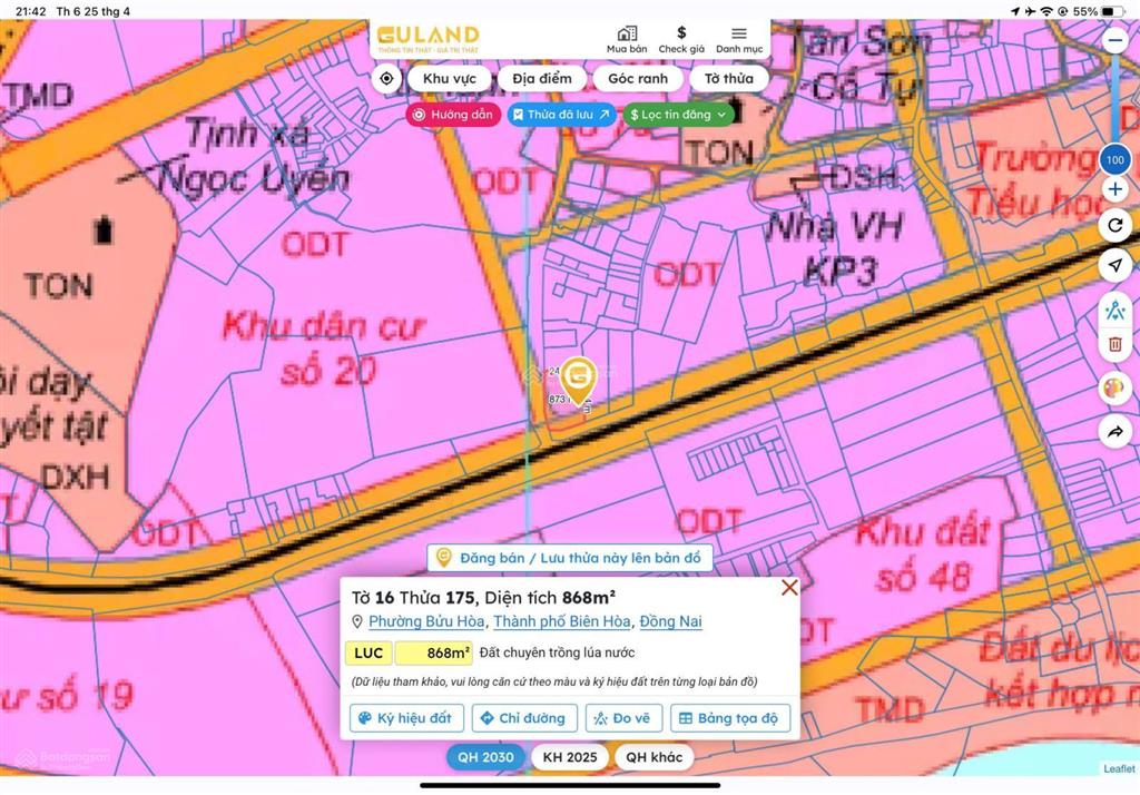 Bán đất tại thành phố biên hòa, tỉnh đồng nai