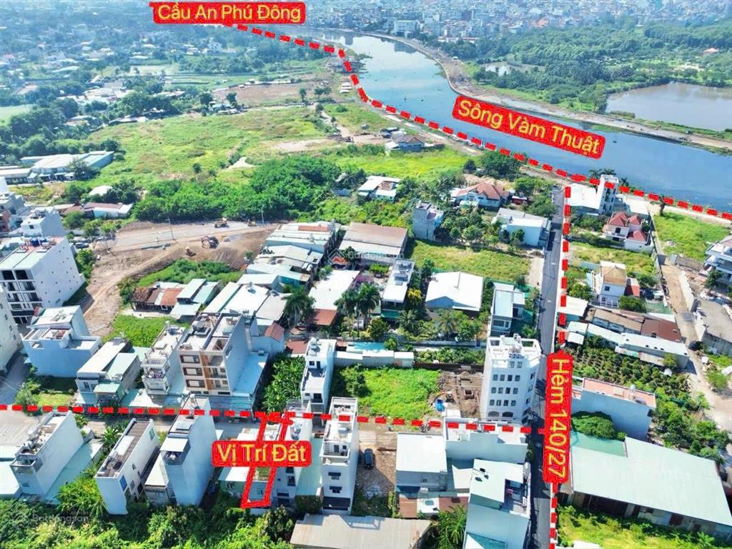 Bán đất hẻm 140 vườn lài  ngay sông vàm thuật  giá 6,1 tỷ