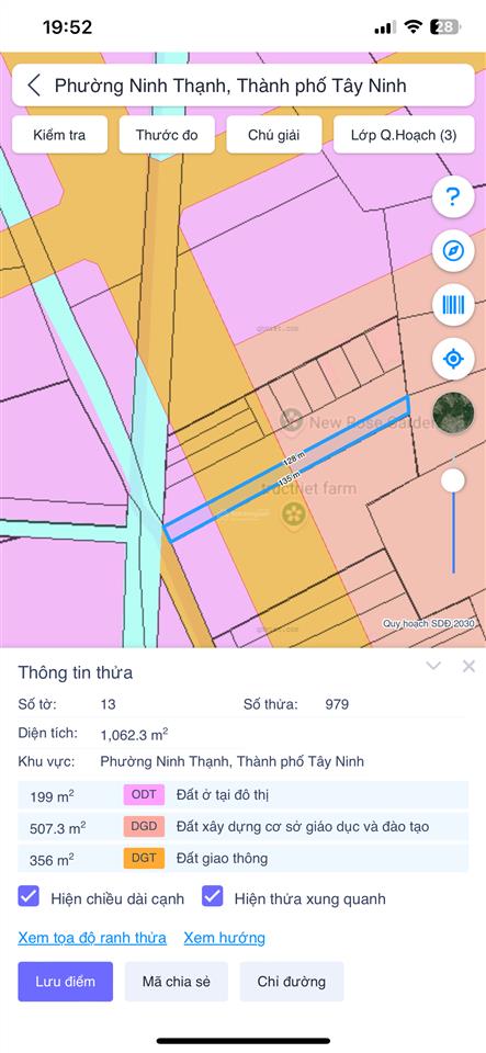 Bán đất giá 2,8 tỷ vnd tại phường ninh thạnh, tây ninh, diện tích 985m2