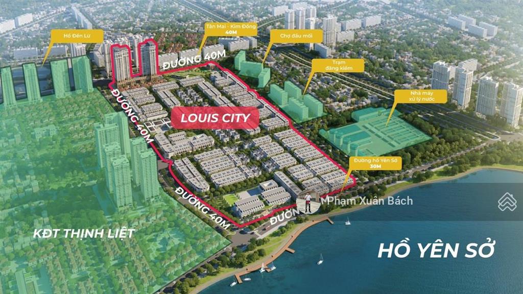 Bán căn góc lớn nhất đường 30m, dt 308,6m2, 1150m2 sàn, hướng nam, view hồ yên sở.  0982 801 ***