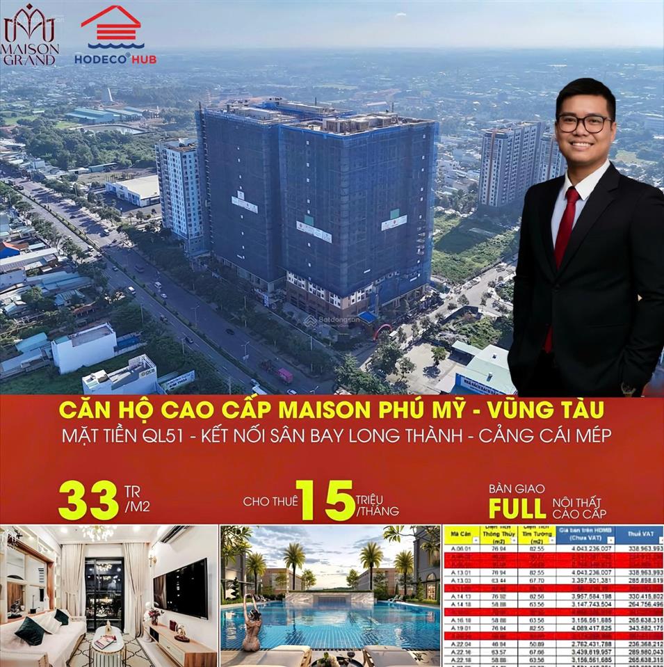 Bán ch maison grand phú mỹ, 1,84 tỷ, 49m2, thanh toán 50% nhận nhà ngay  tặng gói nội thất cao cấp
