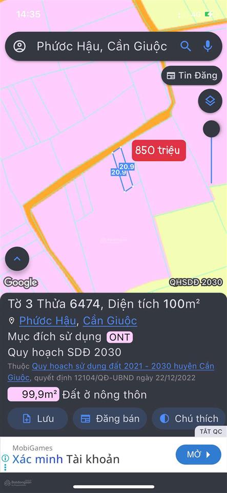 Siêu phẩm đất nền cần giuộc, sổ hồng riêng, vị trí đẹp giá tốt nhất khu vực