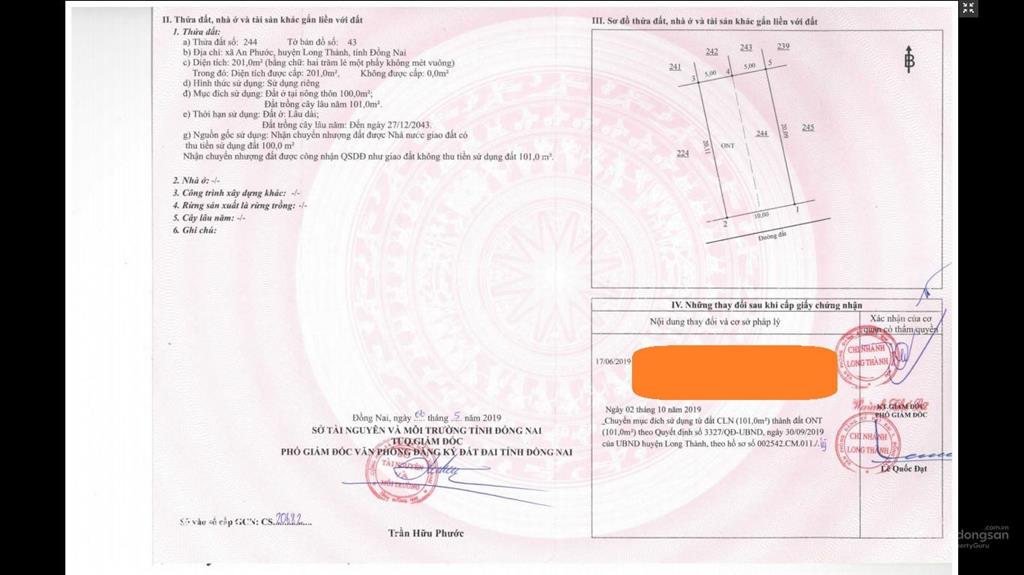 Đất 201m2 kèm dãy trọ thu nhập 10tr/tháng xã an phước, đồng nai
