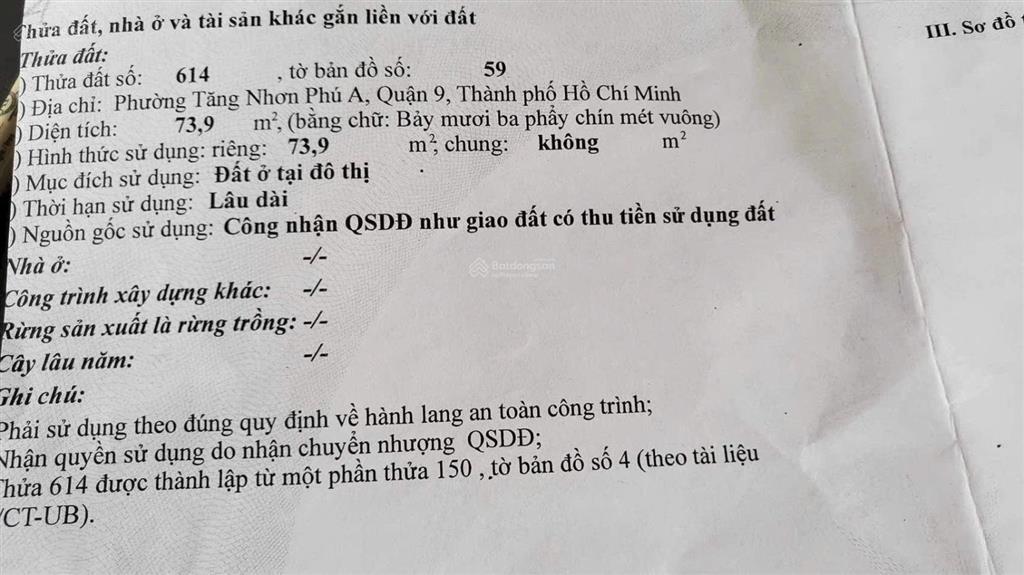 Bán đất mặt tiền đường 160 tăng nhơn phú a quận 9