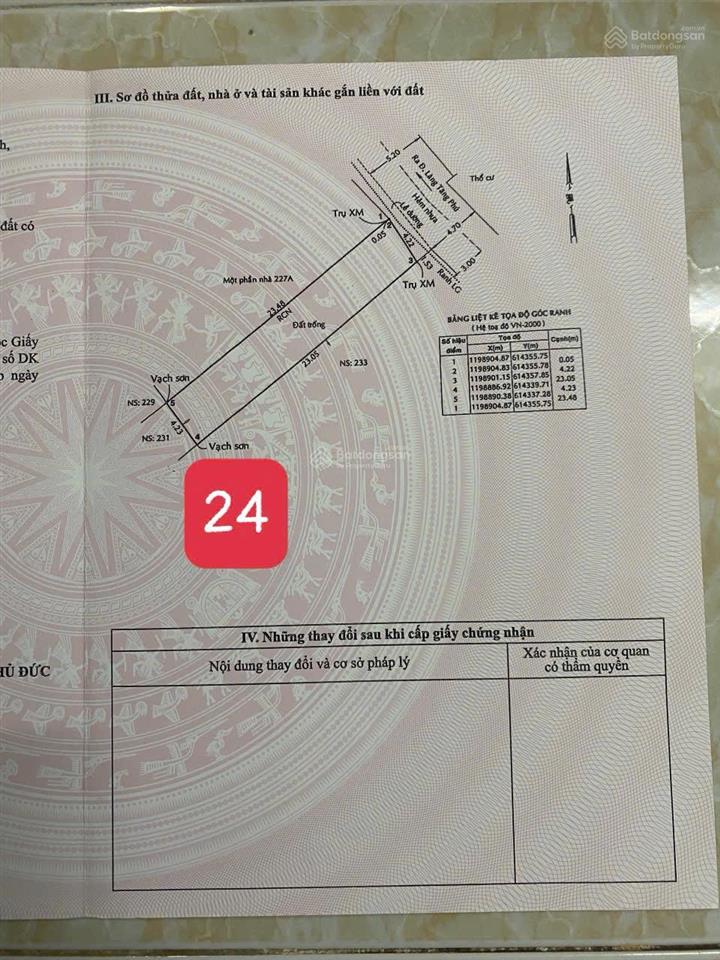Bán đất hẻm thông đường làng tăng phú qua lã xuân oai