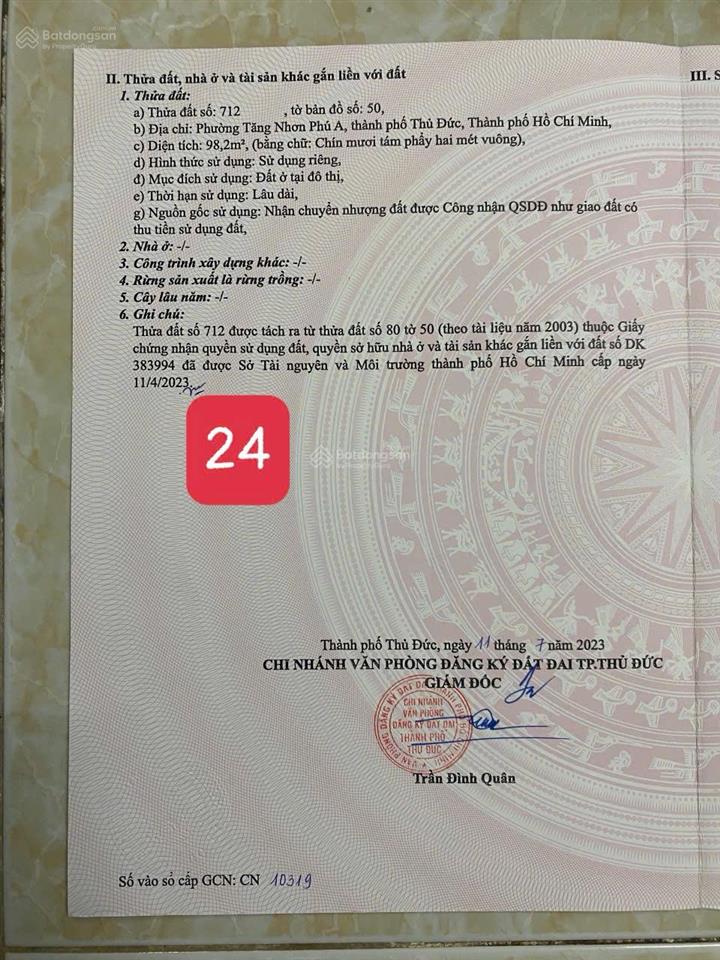 Bán đất hẻm thông đường làng tăng phú qua lã xuân oai