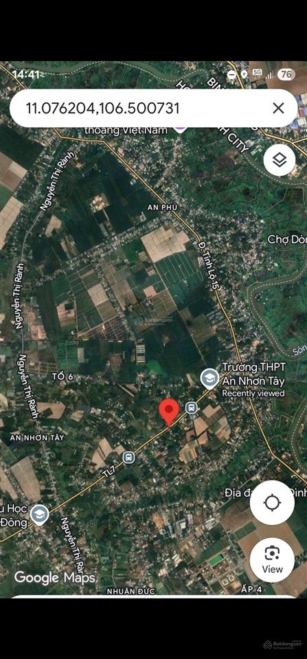 Chính chủ cần bán mt tỉnh lộ 7, an nhơn tây. dt 1483m2 có 300m2 thổ. giá 11,5tỷ tl
