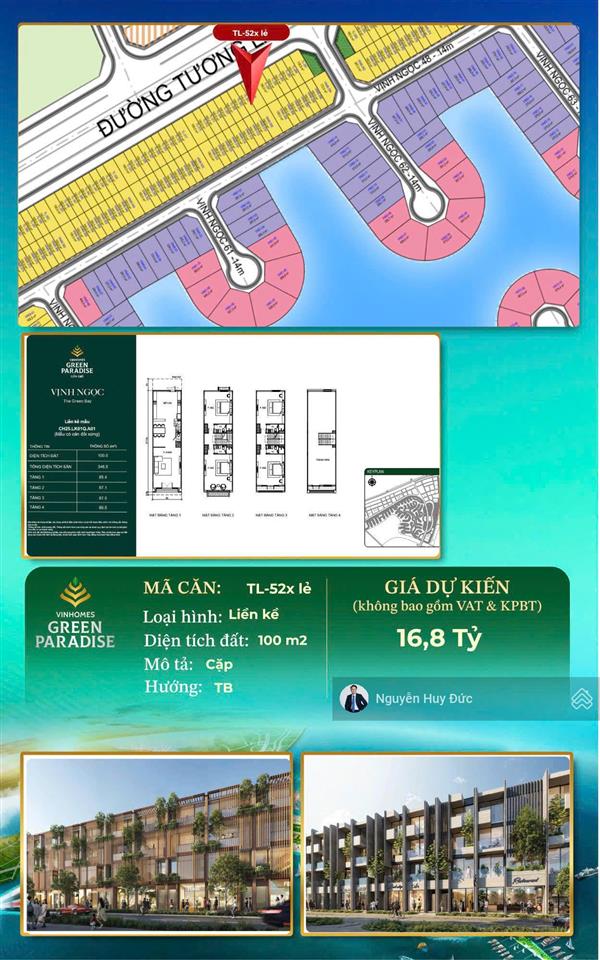Giỏ hàng nhà liền kề từ 10.1 tỷ, biệt thự 18 tỷ đợt 1 dự án vinhomes green paradise  0903 040 ***