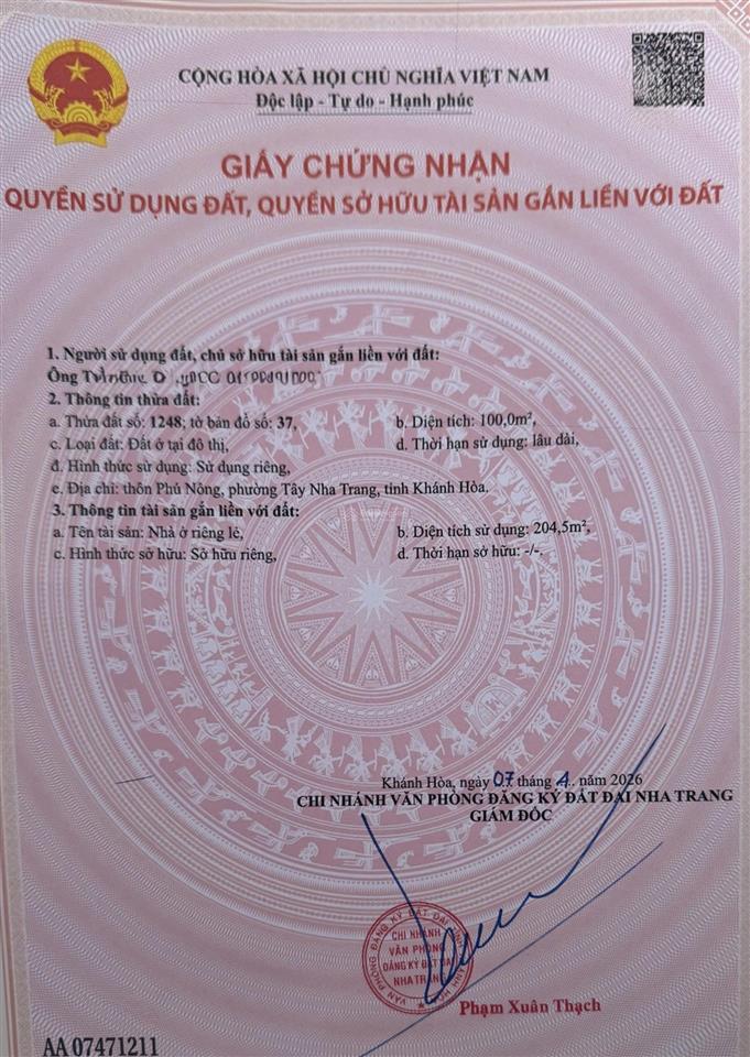 Bán nhà 3 tầng mới hoàn thiện hẻm ô tô đường cầu dứa phú nông cạnh kđt vĩnh điềm trung giá 5.4 tỷ.