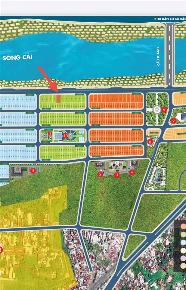 Hàng hiếm bán lô biệt thự view sông cái khu đô thị nam sông cái ngang 14m giá rẻ chỉ 21tr/m2