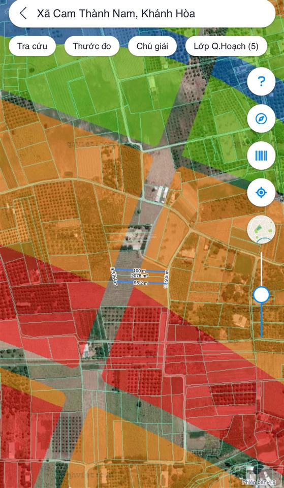 Bán lô đất diện tích 2.078m2 thôn quảng phúc  cam thành nam  cam ranh giá 1,2 tỷ (~ 577tr/sào)