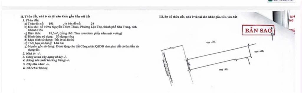 Bán lô đất mặt tiền nguyễn thiện thuật trung tâm phố tây sầm uất gần bãi biển trần phú giá 25 tỷ