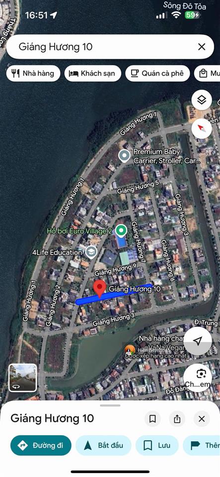 Bán đất biệt thự rộng 300m2  mặt tiền đường giáng hương 10  khu euro villa 2  hòa xuân ngang 15m