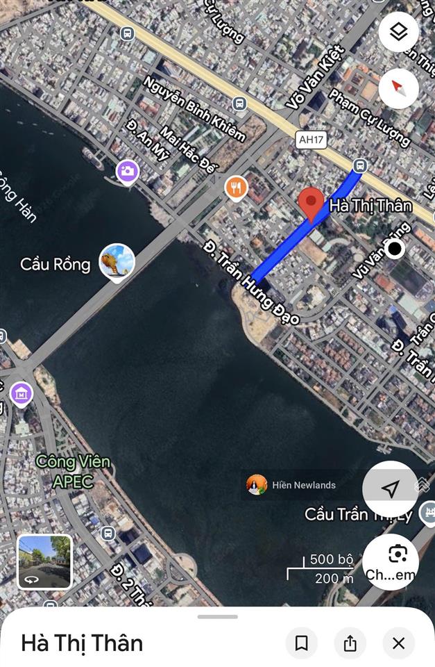 Bán 153m đất mặt tiền đường hà thị thân thông sông hàn gần toà sun ponte gần cầu rồng ngang 6,2m