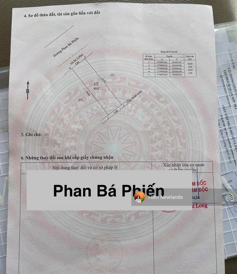 Bán đất mặt tiền đường phan bá phiến vị trí cách biển chỉ 100m giá rẻ chỉ 11,5 tỷ /90m2
