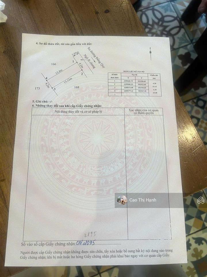 64m2 đất đồng tử, kiến an  ngang 4,2m  ngõ trước mặt 3m