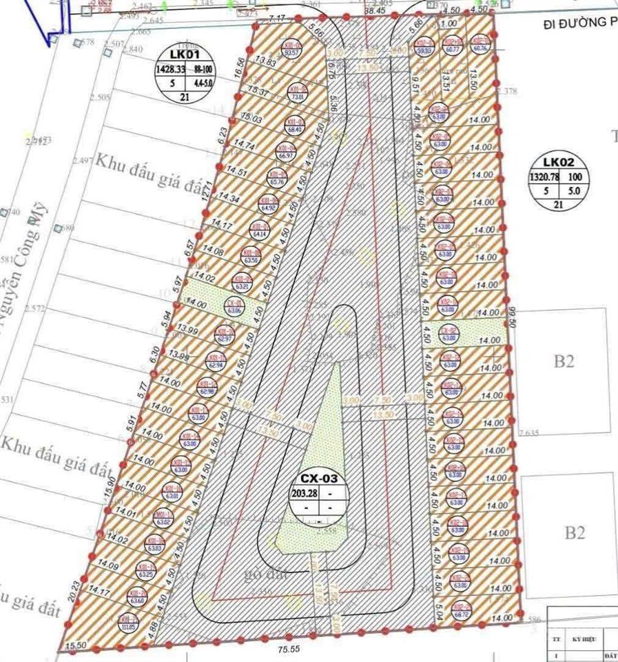 Đất đấu giá khúc trì, kiến an  63m2  ngang 4,5m  đường 12m