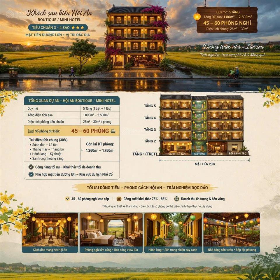 Bán nhà mặt tiền lý thái tổ hội an giá 80 tỷ diện tích 904m² view lúa sau lưng