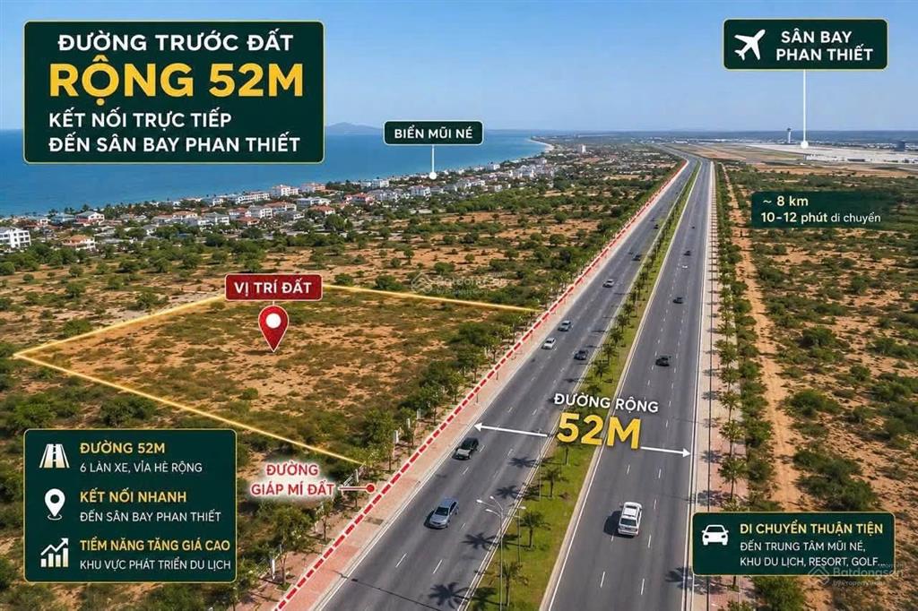 Bán 5.260m2 đất đầu tư đón hạ tầng bắc bình, bình thuận mt nhựa 52m dẫn về sân bay phan thiết