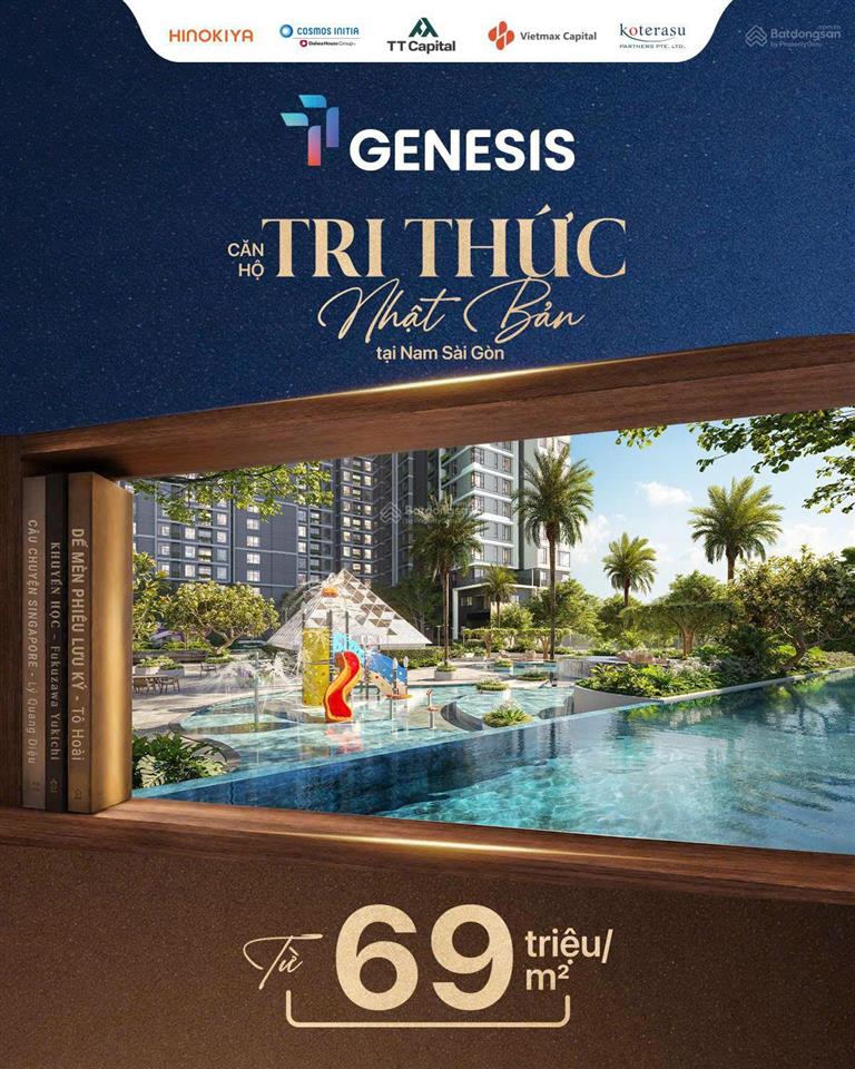 Tt genesis chỉ từ 69 triệu/m2, thanh toán không vay 29 triệu/tháng  tặng nt cao cấp  ck đến 11%