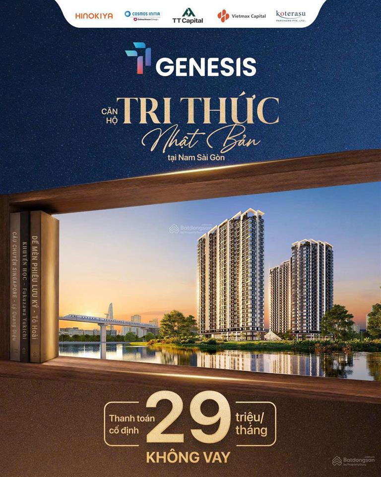 Tt genesis chỉ từ 69 triệu/m2, thanh toán không vay 29 triệu/tháng  tặng nt cao cấp  ck đến 11%