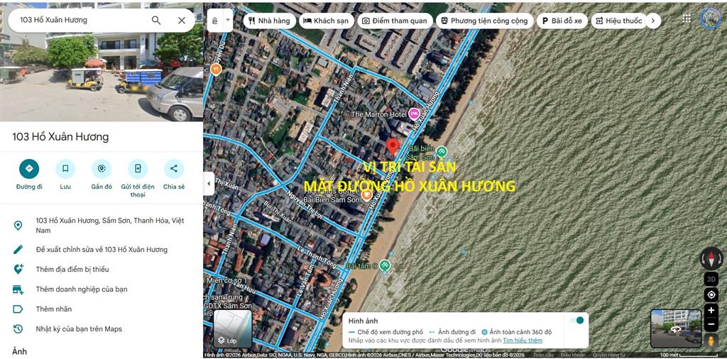 Chuyển nhượng Khách sạn Hương Lý, số 103 mặt đường Hồ Xuân Hương, Sầm Sơn, Thanh Hóa.