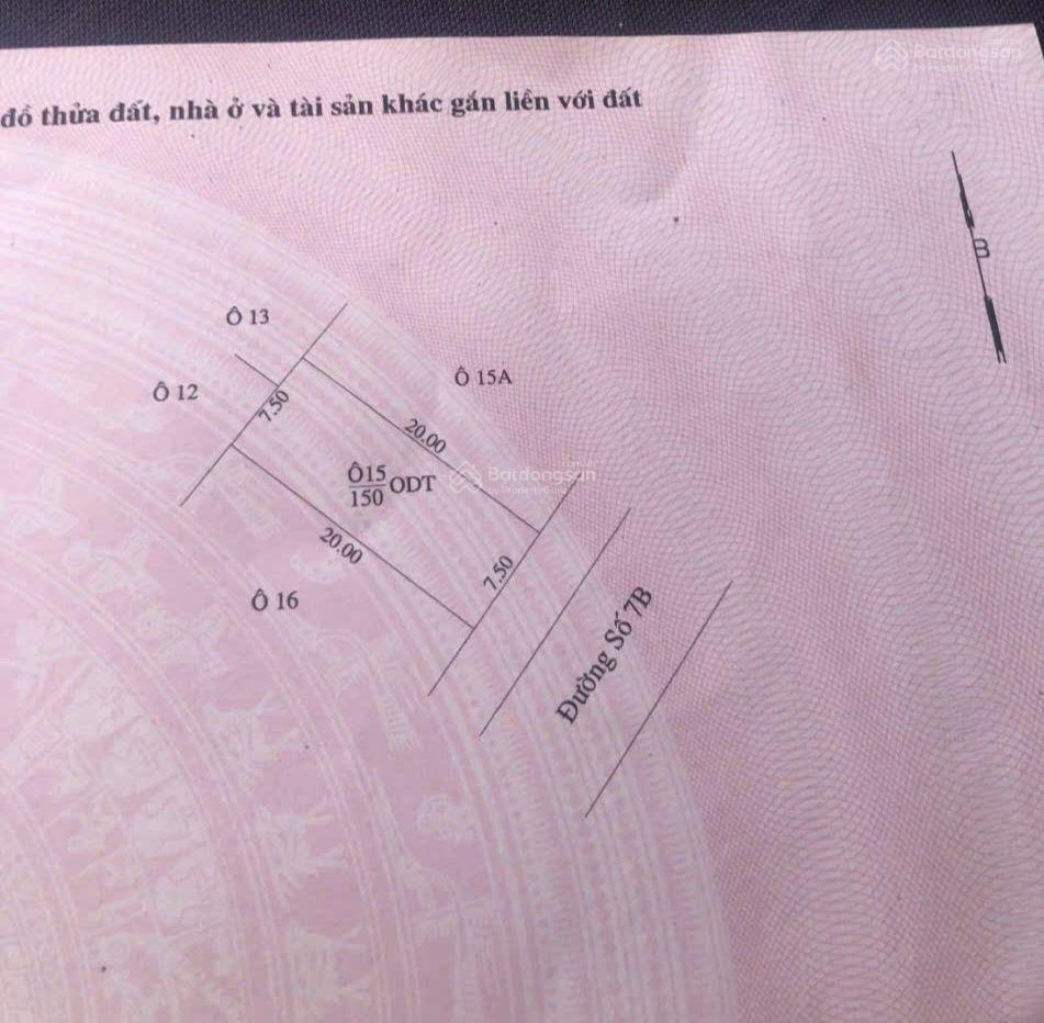 Đất đường 7b khu tđc định hòa kế bên tthc, tttm aeon diện tích 7,5x20 hàng hiếm giá ngộp 3 tỷ 650