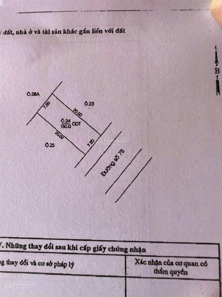 Đất đường 7b khu tđc định hòa kế bên tthc , tttm aeon diện tích 7,5x20 hàng hiếm nhất khu hiện tại