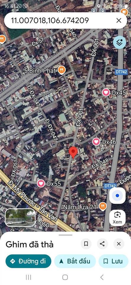 Đất phú mỹ 1 xẹc dx01 vào 20m tới đất, 5x22 thổ cư 60m, đường betong 6m ô tô né nhau giá tốt 2,5 tỷ