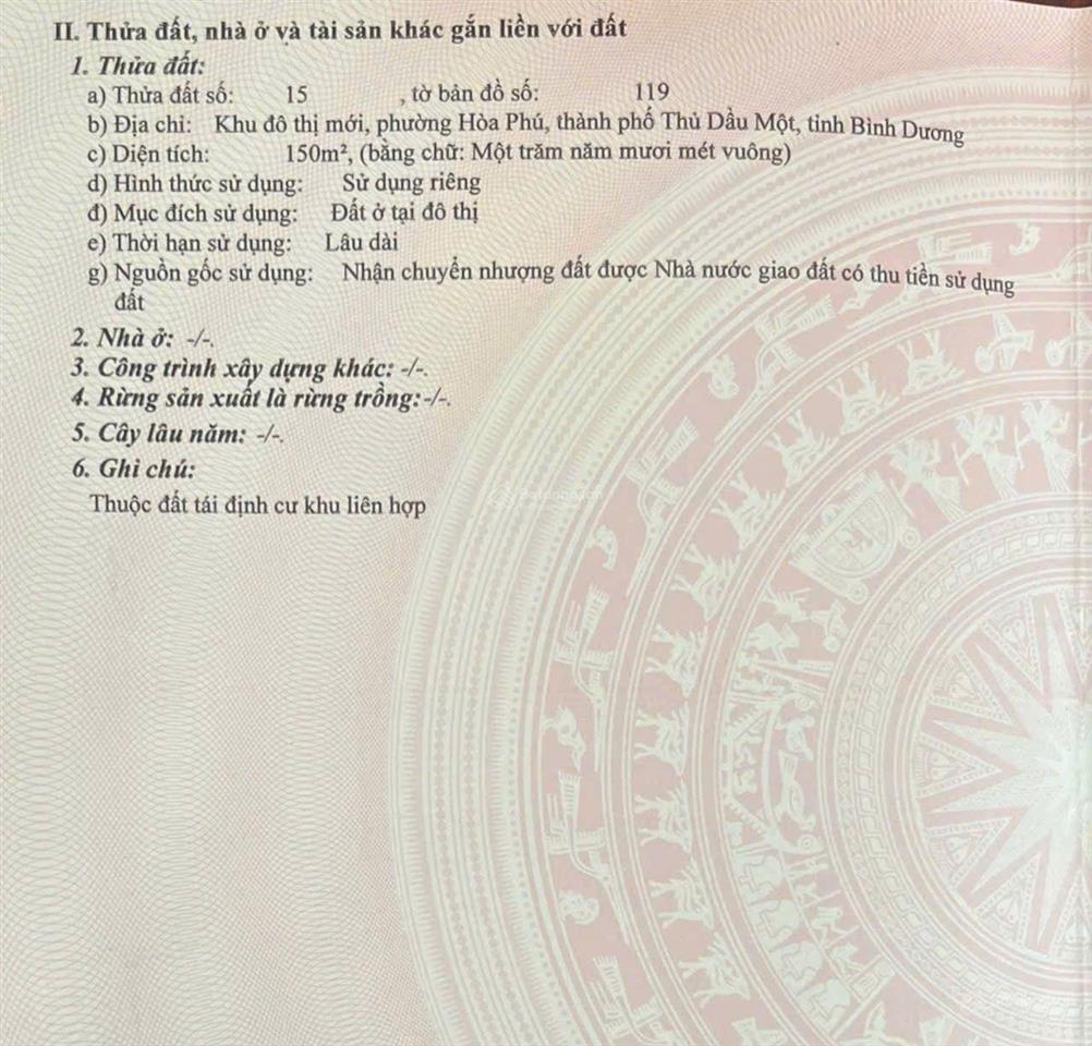 Bán đất đường db12 khu đô thị mới hòa phú, 5x30m kế bên aeon, tttm tp mới, tthc tỉnh giá tốt