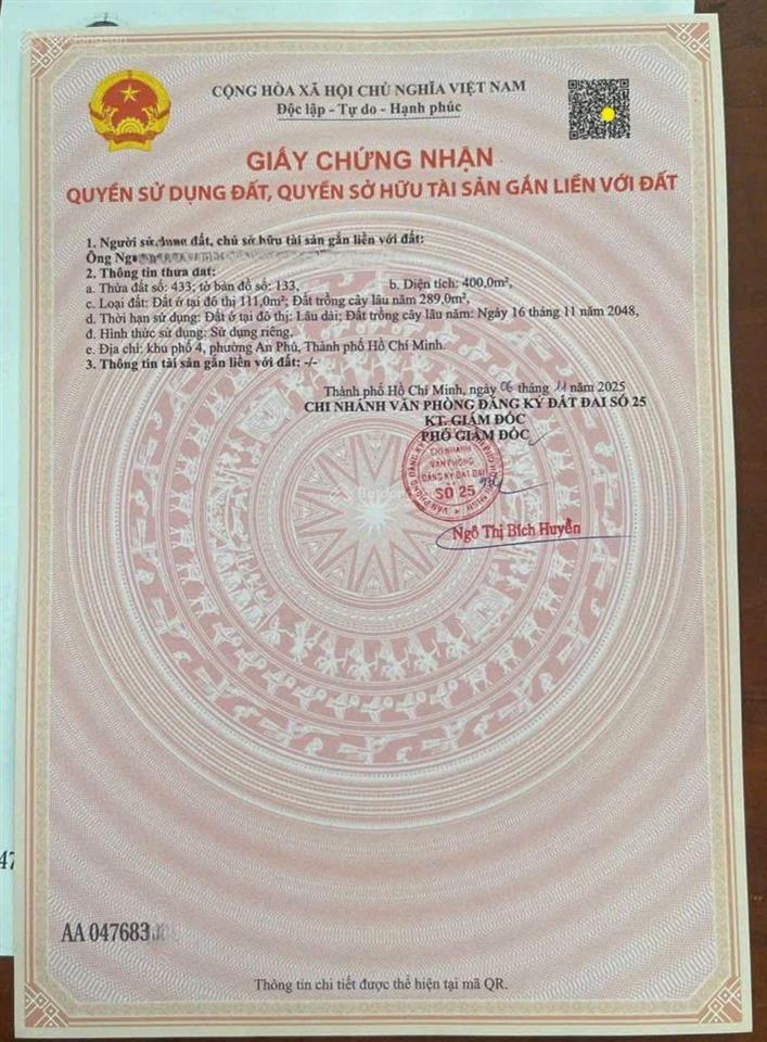 Mặt tiền kinh doanh 22/12 an phú, ngang 7,5x53 thổ cư 111m ngay khúc đẹp sung nhất giá tốt 15,6 tỷ