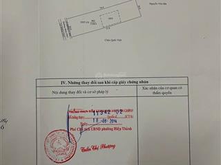 Đất xây biệt thự sân vườn hiệp thành 20x77 thổ cư 260m, đường nhựa 6m thông phạm ngọc thạch giá tốt