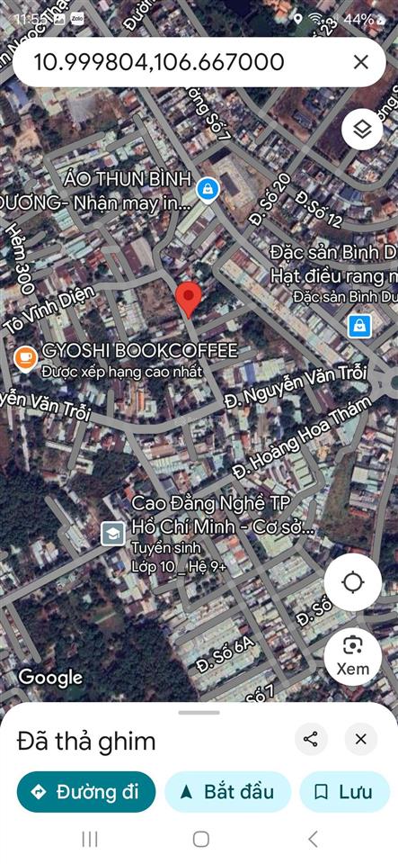 Mặt tiền tô vĩnh diện, hiệp thành 10x50 thổ cư 200m vị trí cực đẹp giá rẻ như hẻm betong chỉ 12ty1