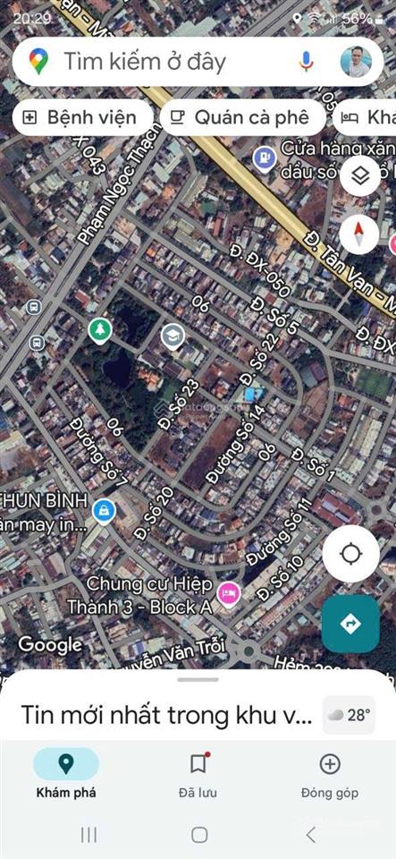 Đất xây biệt thự kdc hiệp thành 3 lô duy nhất có sổ riêng, 313m2 thổ cư 213m2 giá cực kỳ tốt 12,5tỷ
