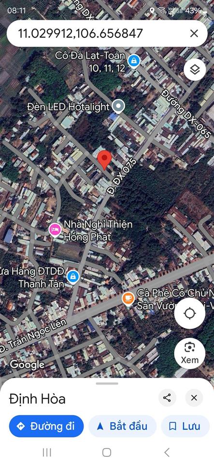 Bán gấp lô đất định hòa cách dx75 vào 30m nhựa 6m thông. diện tích 163m2 thổ cư 60m giá ngộp 2,3 tỷ