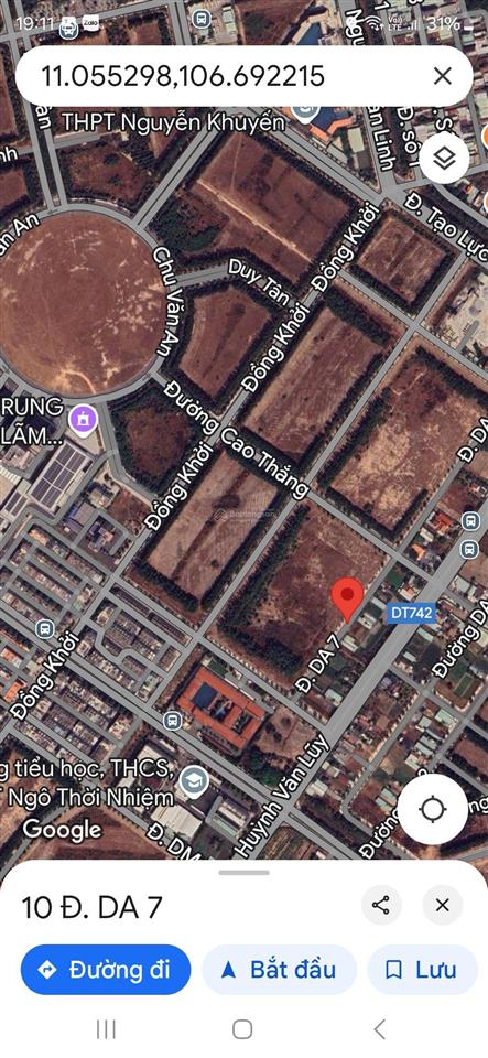 Bán đất đường da7 khu đô thị mới hòa phú ngang 16,5x30m giáp vòng xoay tttm a1, ga metro giá tốt