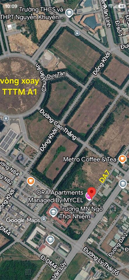 Bán đất đường da7 khu đô thị mới hòa phú ngang 16,5x30m giáp vòng xoay tttm a1, ga metro giá tốt