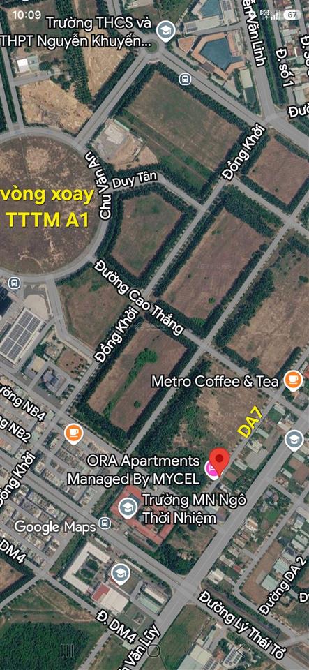 Đất đường da7 khu đô thị mới hòa phú ngang 17,3x30m kế bên vòng xoay tttm a1, nhà ga metro, giá tốt
