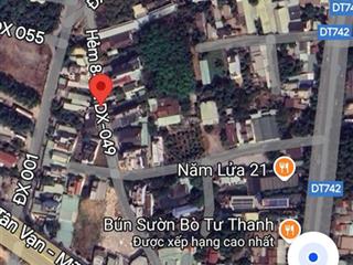 Bán đất đường dx 049 phú mỹ. 8,5x37m thổ cư 100m2 vị trí đẹp xây biệt thự sân vườn giá tốt khu