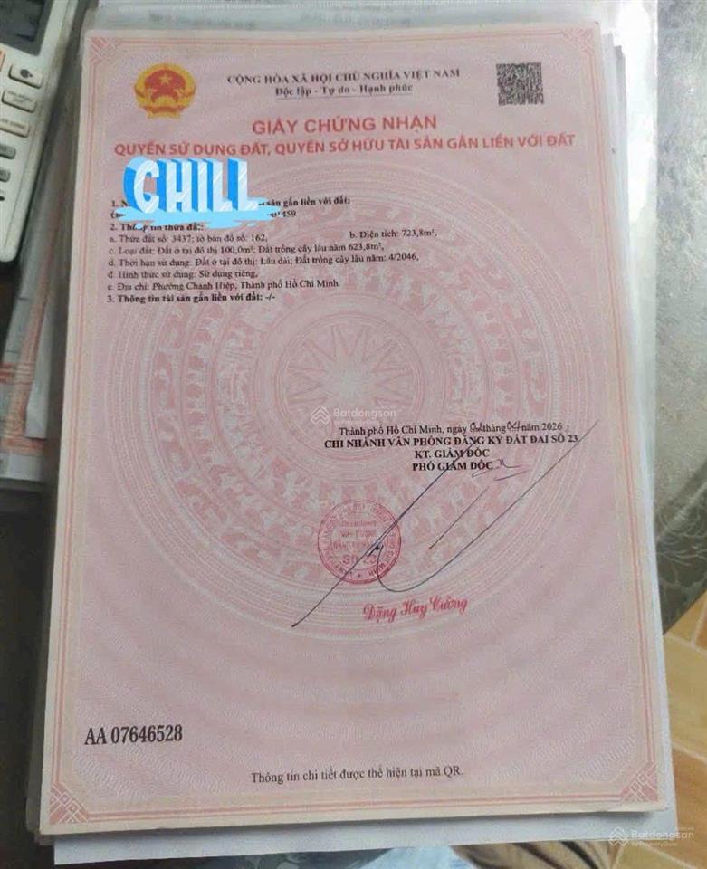 Mặt tiền bùi ngọc thu ngay chợ cũ và ủy ban phường rộng 723,8m2 thổ cư 160m2 giá ngộp chỉ 10 tỷ