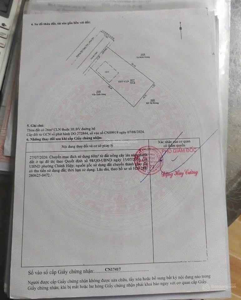Mặt tiền bùi ngọc thu ngay chợ cũ và ủy ban phường rộng 723,8m2 thổ cư 160m2 giá ngộp chỉ 10 tỷ