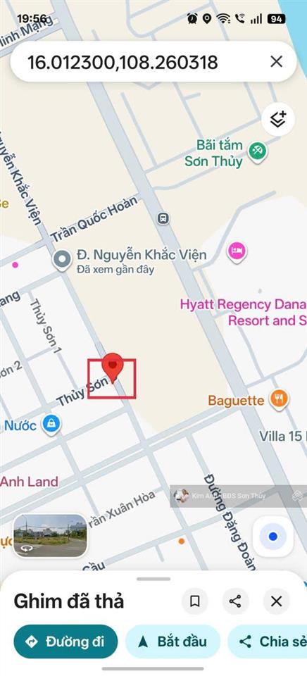 Cần bán lô góc 2mt đường nguyễn khắc viện & thủy sơn 5  hướng đông view trực diện biển